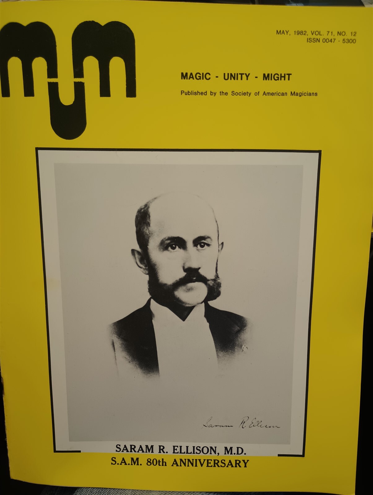 Saram R. Ellison MD MUM Society of American Magicians Magazine Issue 1982
