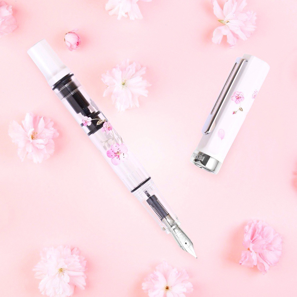 TWSBI ECO White Cherry Blossom Fountain Pen Fine Nib 🌸 NEW SOLD OUT RARE