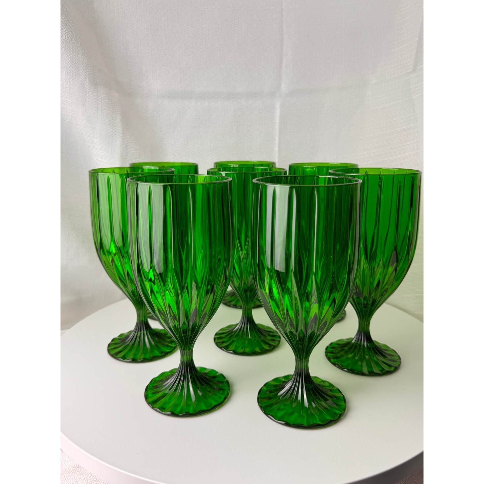 Mikasa Park Lane Emerald Green Crystal Iced Tea Goblets 7.25\