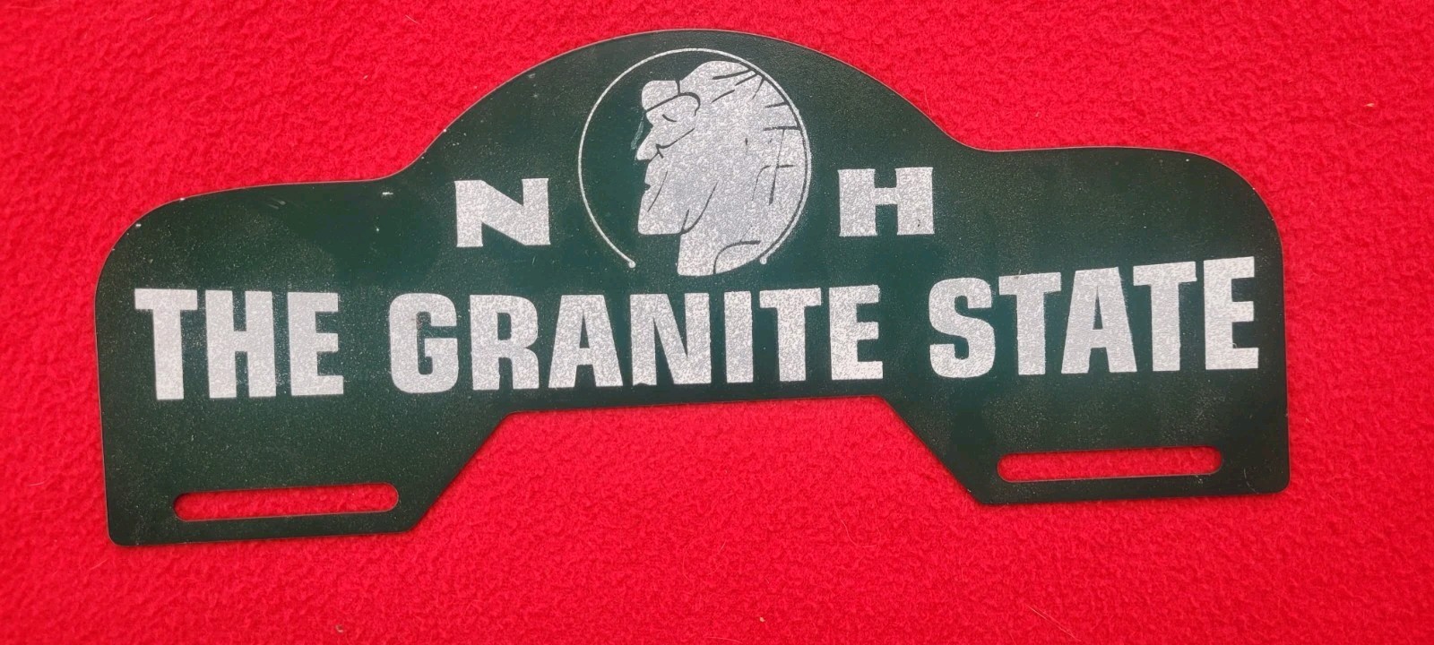 Green New Hampshire THE GRANITE STATE License Plate Topper  Textured Paint