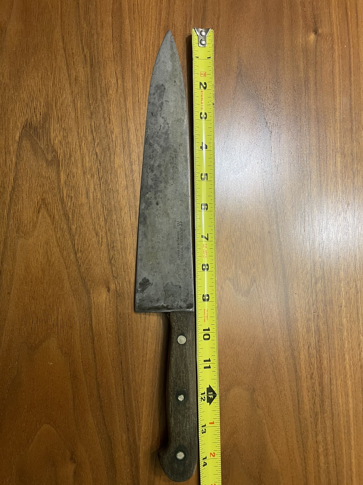 Antique J A Henckels Twinworks Germany Carbon Steel 102-9  Chef's Knife