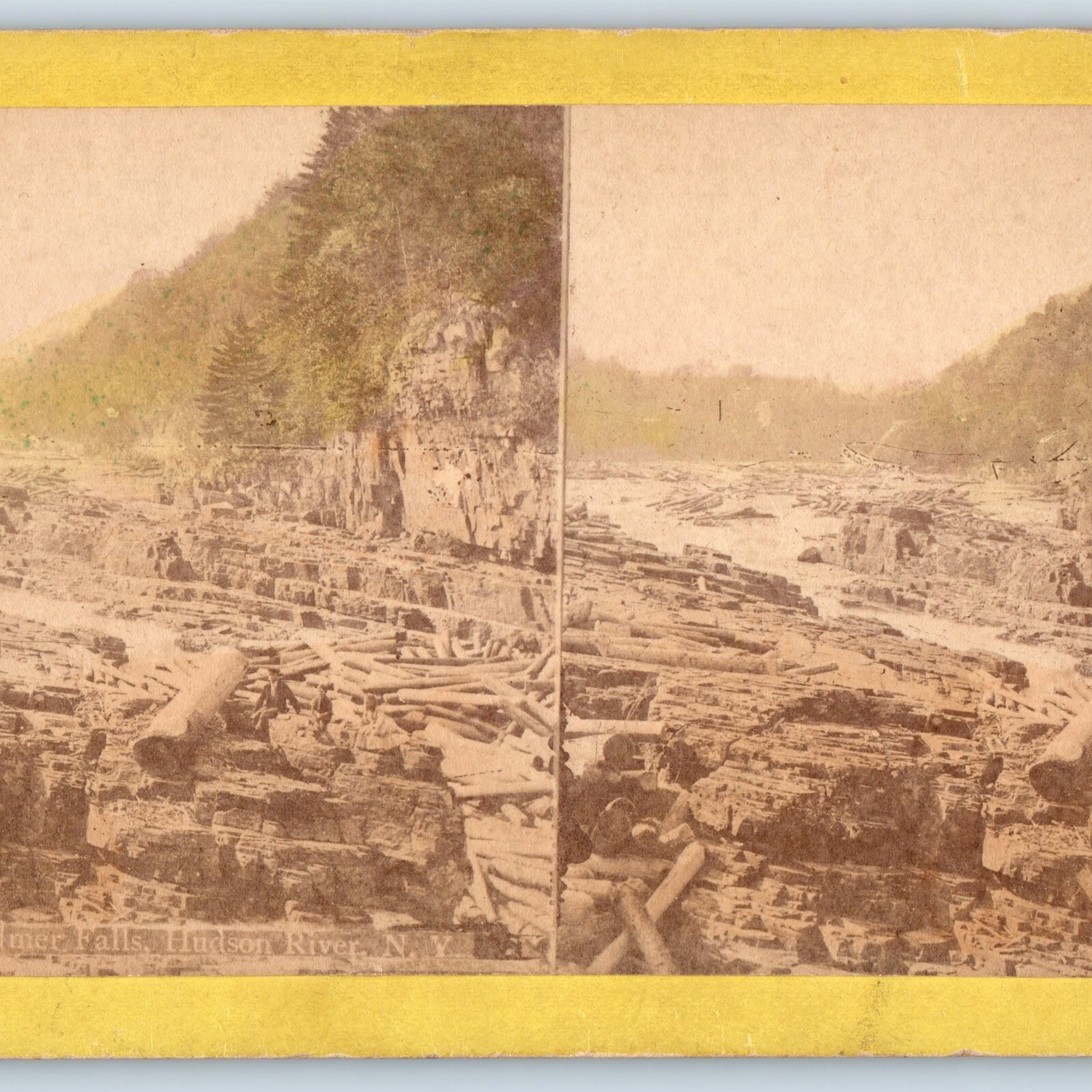 c1880s New York Hudson River Gorge Palmer Falls Stereoview Real Photo NY V28
