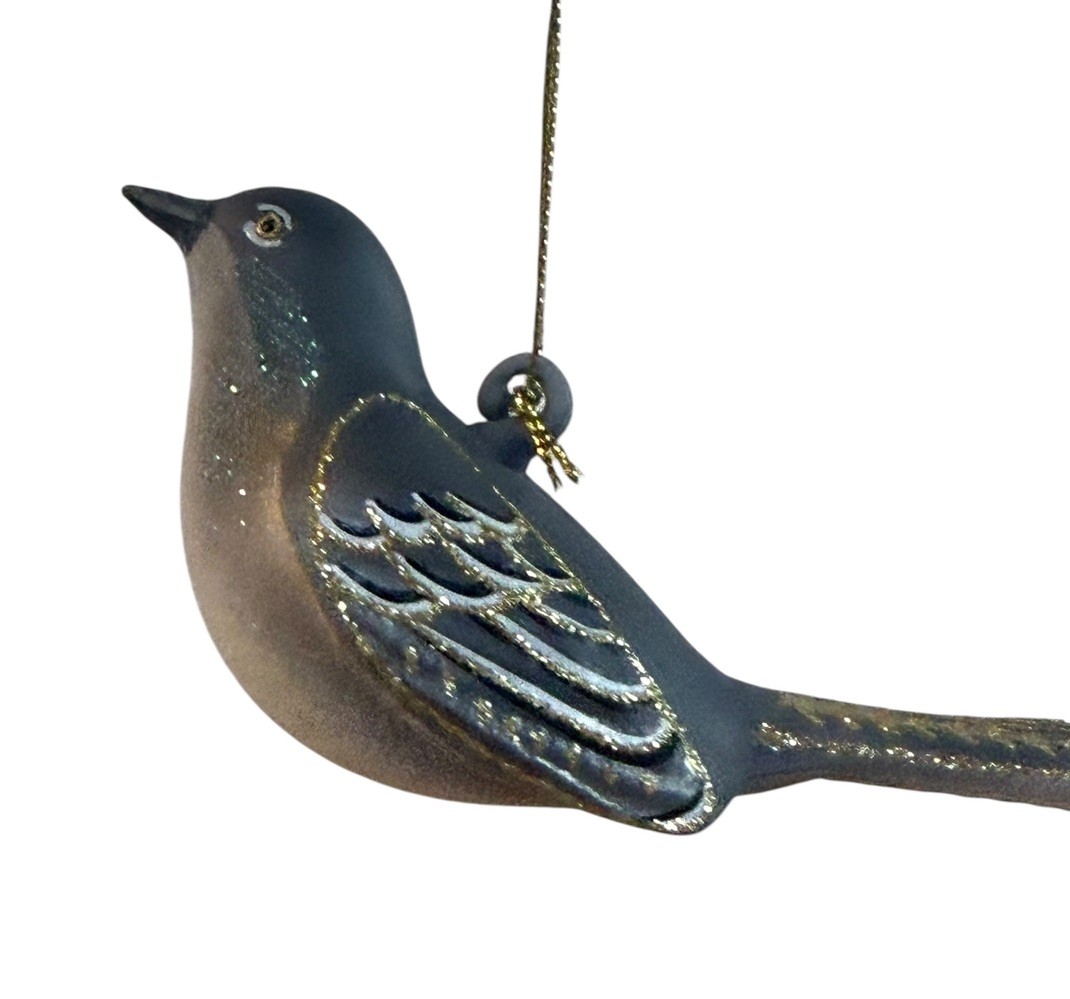 Cobane Studio Mockingbird Blown Glass Ornament