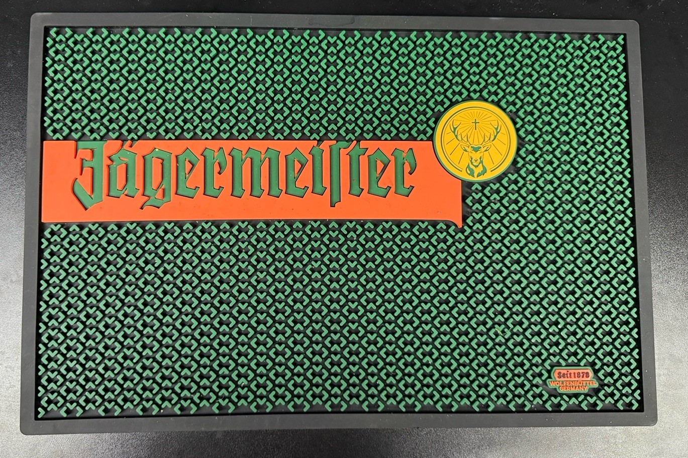 Jägermeister Large Rubber Bar Mat – Green & Orange