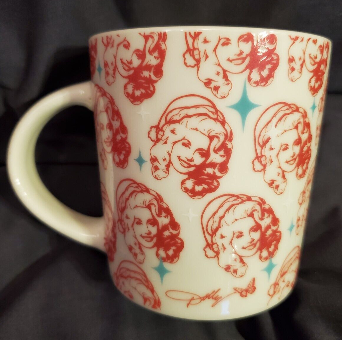 Dolly Parton Face 18 oz Porcelain Pink Mug