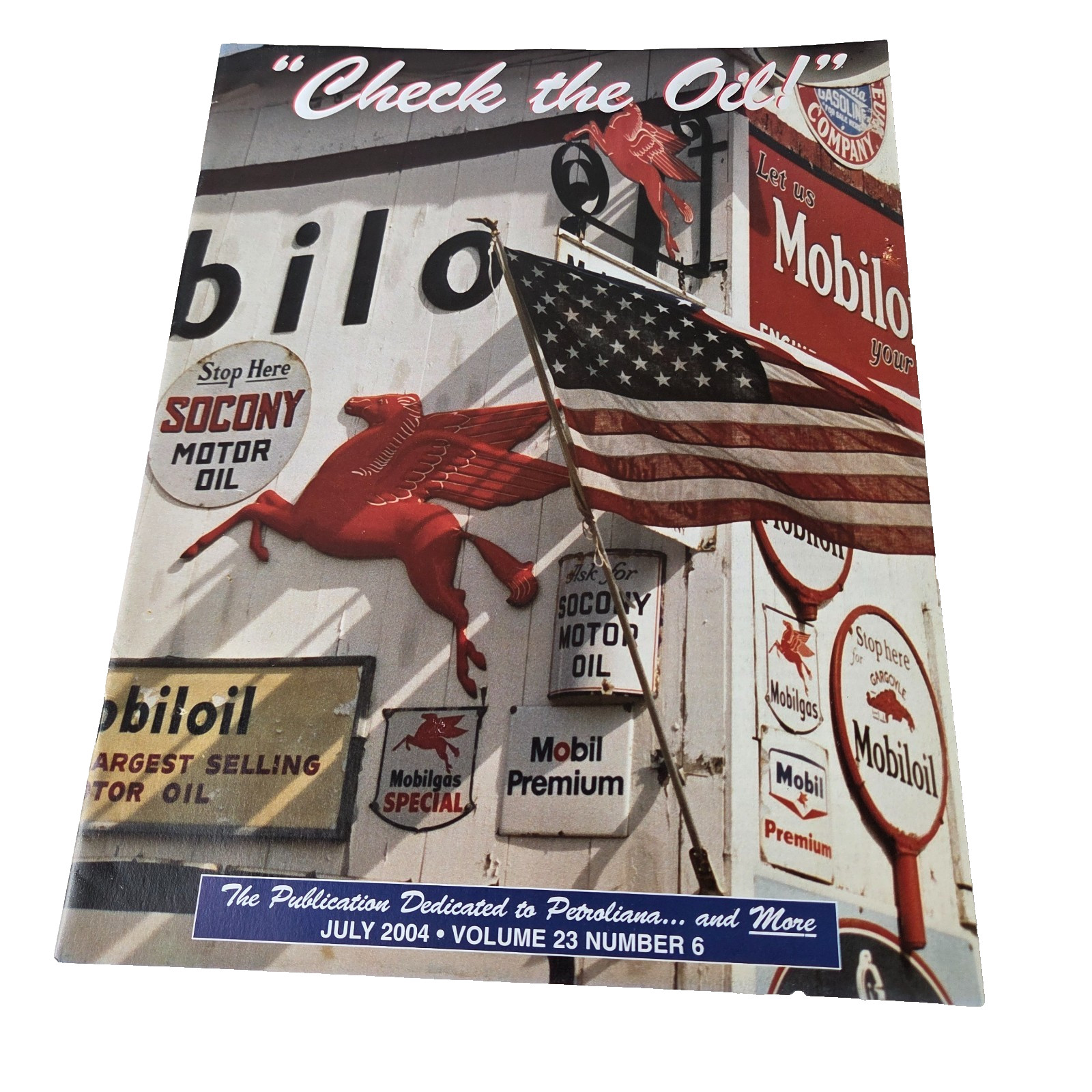 Vintage Porcelain Gasoline Magazine - Mobil Gas Pump Porcelain Shell Ad Sign
