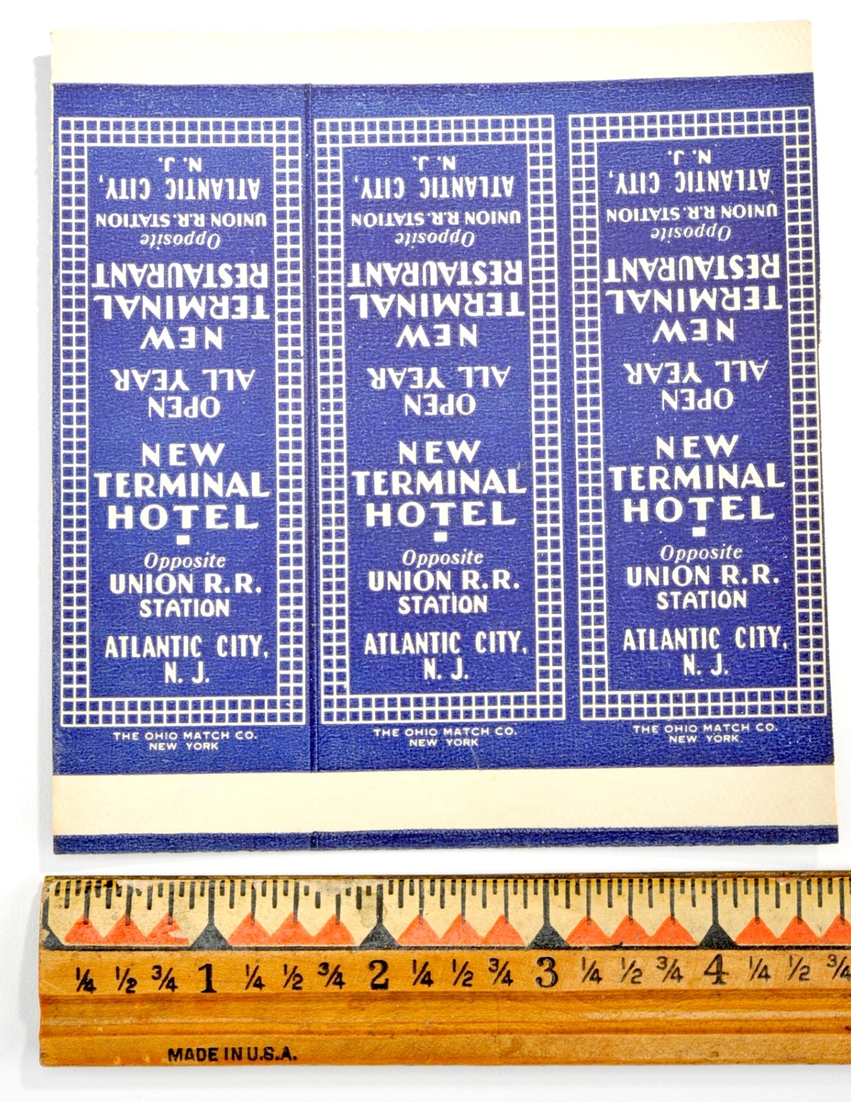 Vintage 1930\'s UNION Railroad Station New Terminal Hotel Matchbook Uncut Cover#1