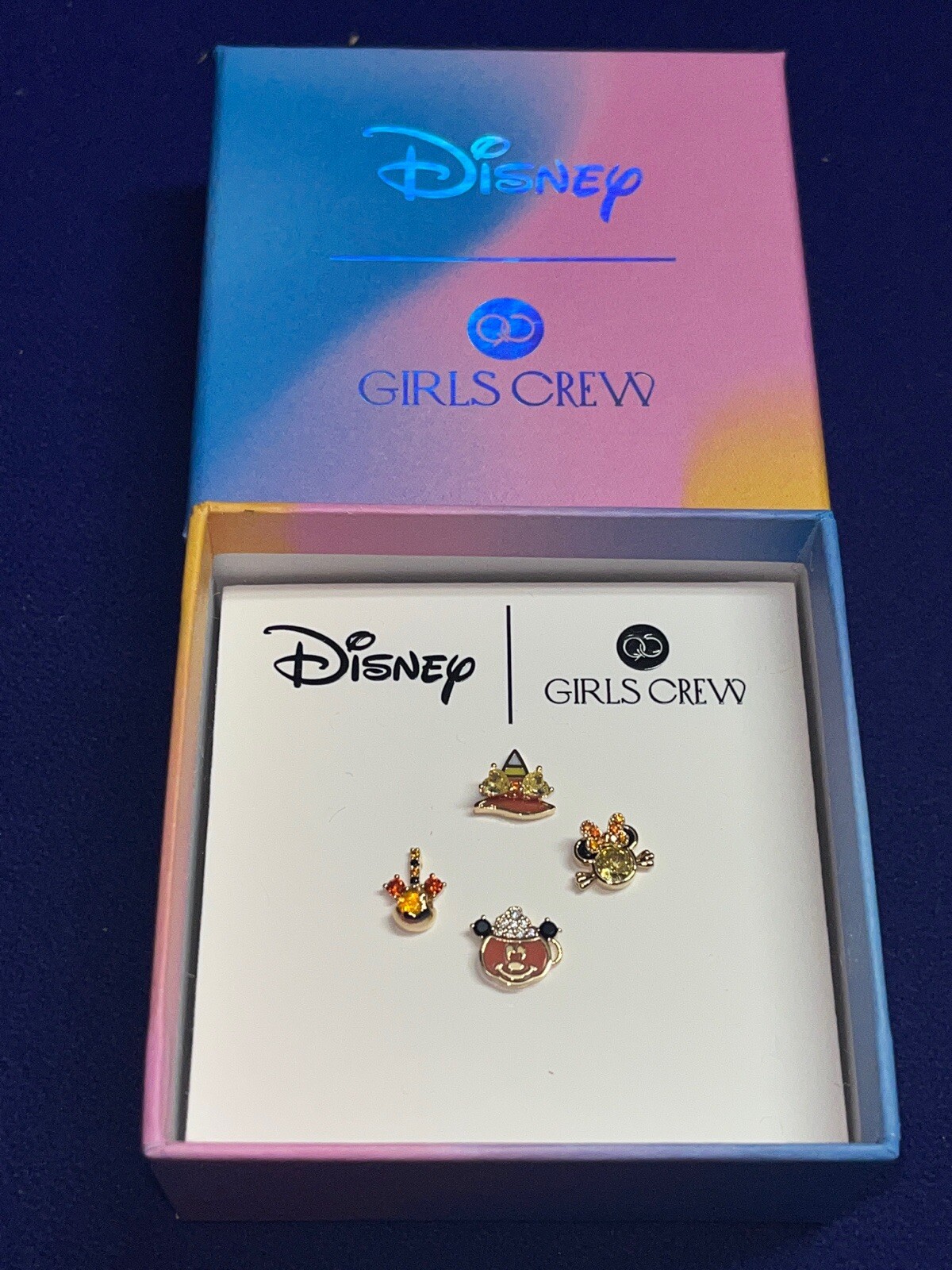 Girls Crew Disney Halloween Spooky Treats Stud Earrings Set Gold Tone