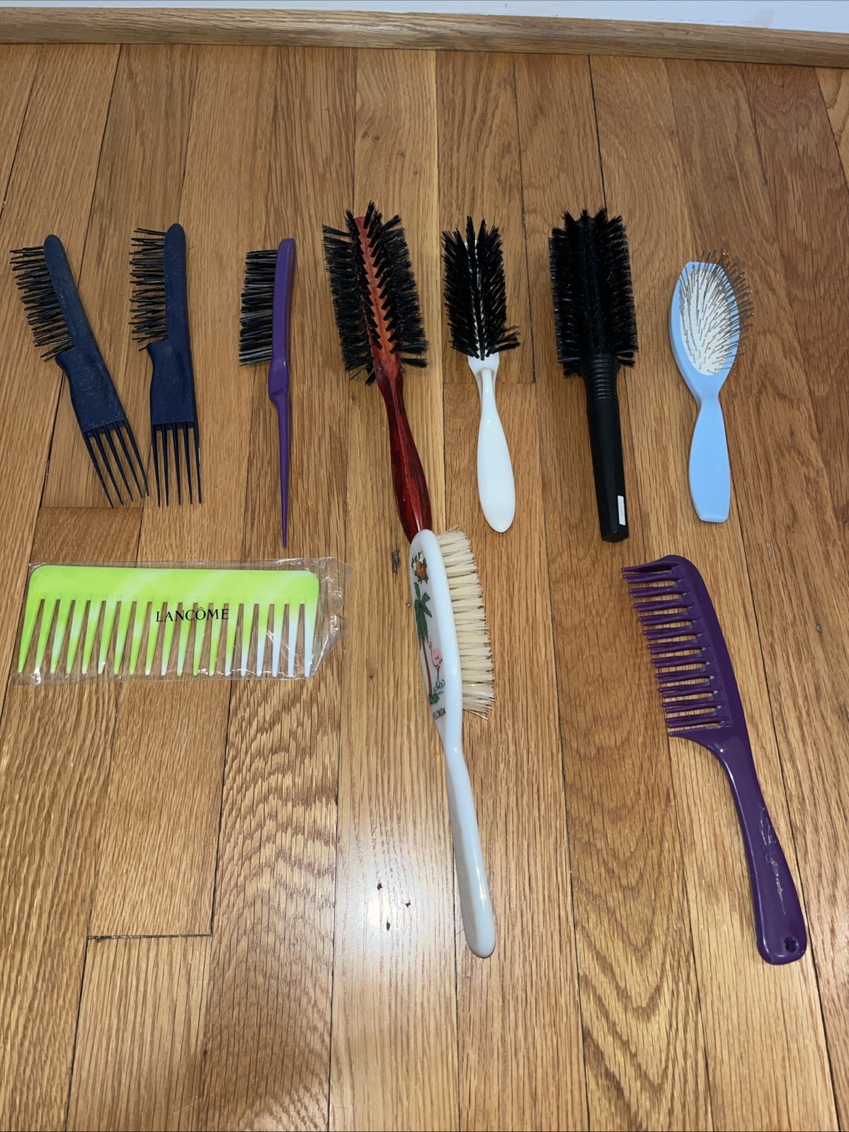 Vintage Hair Brush Comb Lot 10 Stylist Barber Comair Revlon Diane Assorted