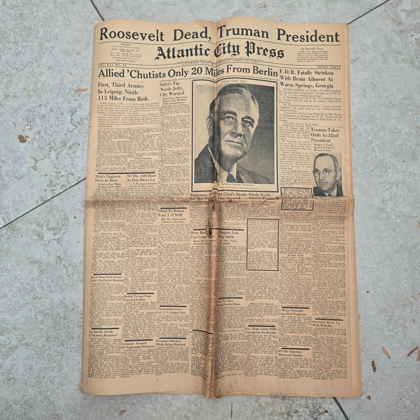 Historic Newspaper Atlantic City Press - \