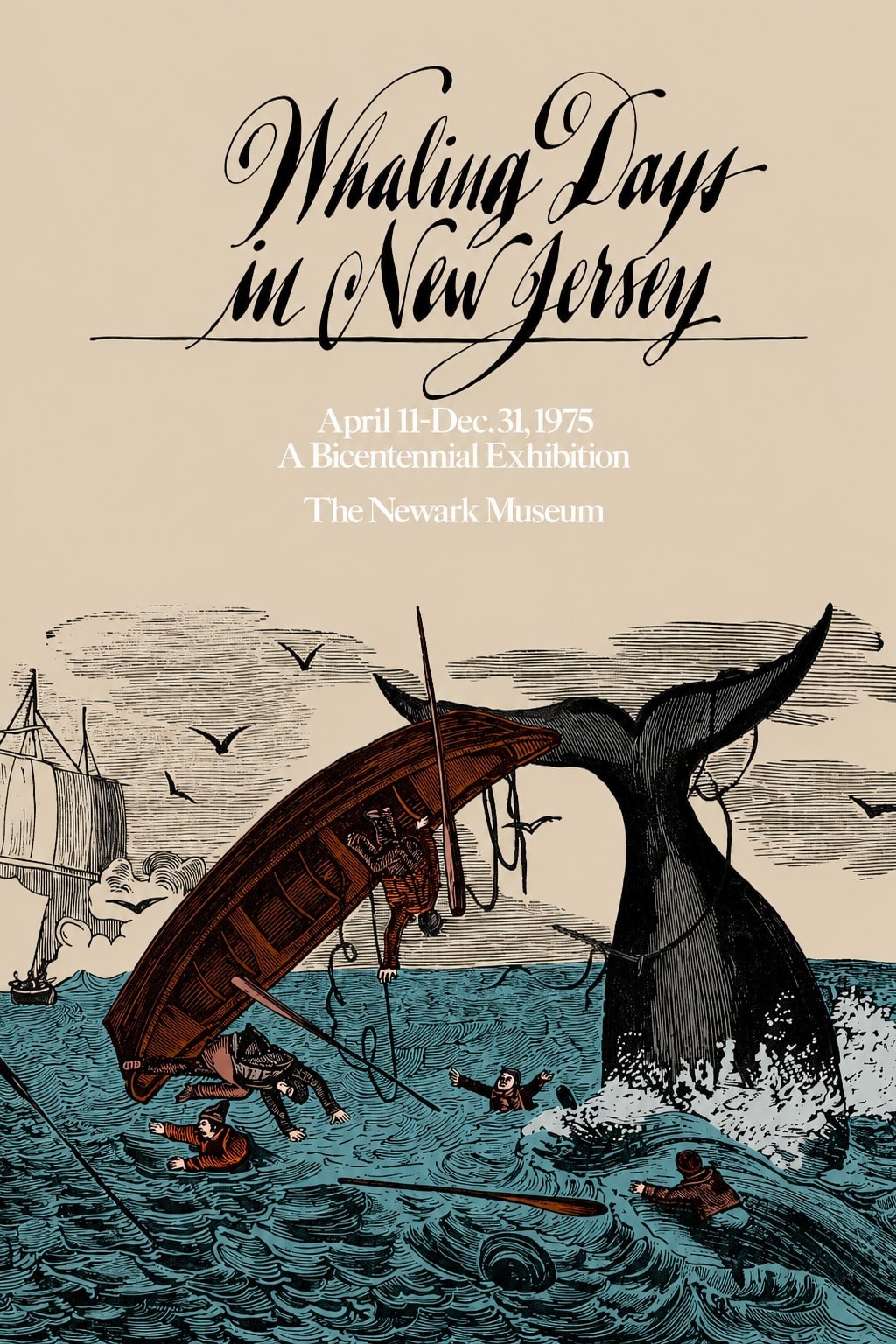 Whaling Days in New Jersey Bicentennial Exhibition Poster - 16x24\