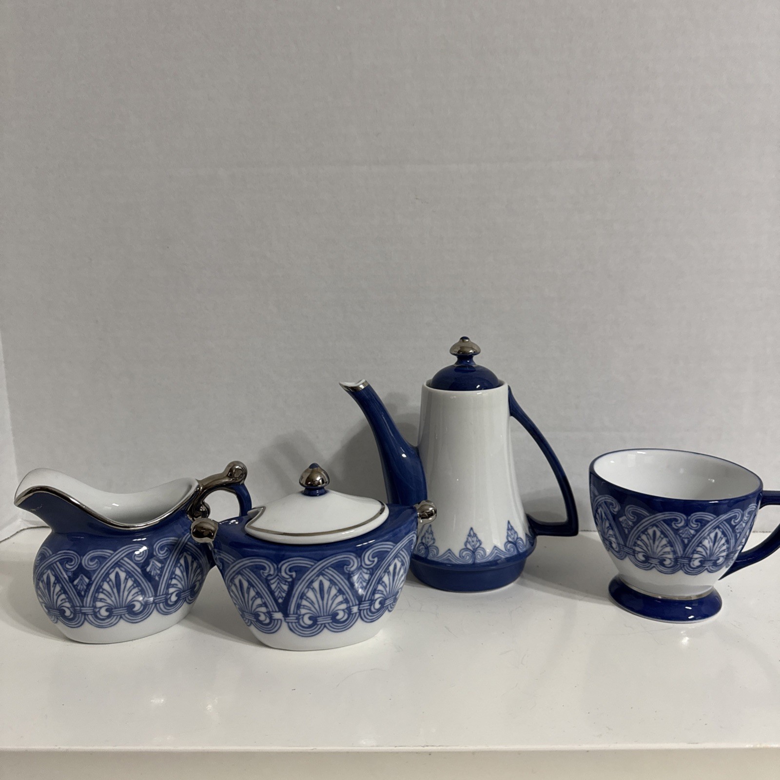 Bombay Stackable Teapot and Teacup + Creamer and Sugar Bowl