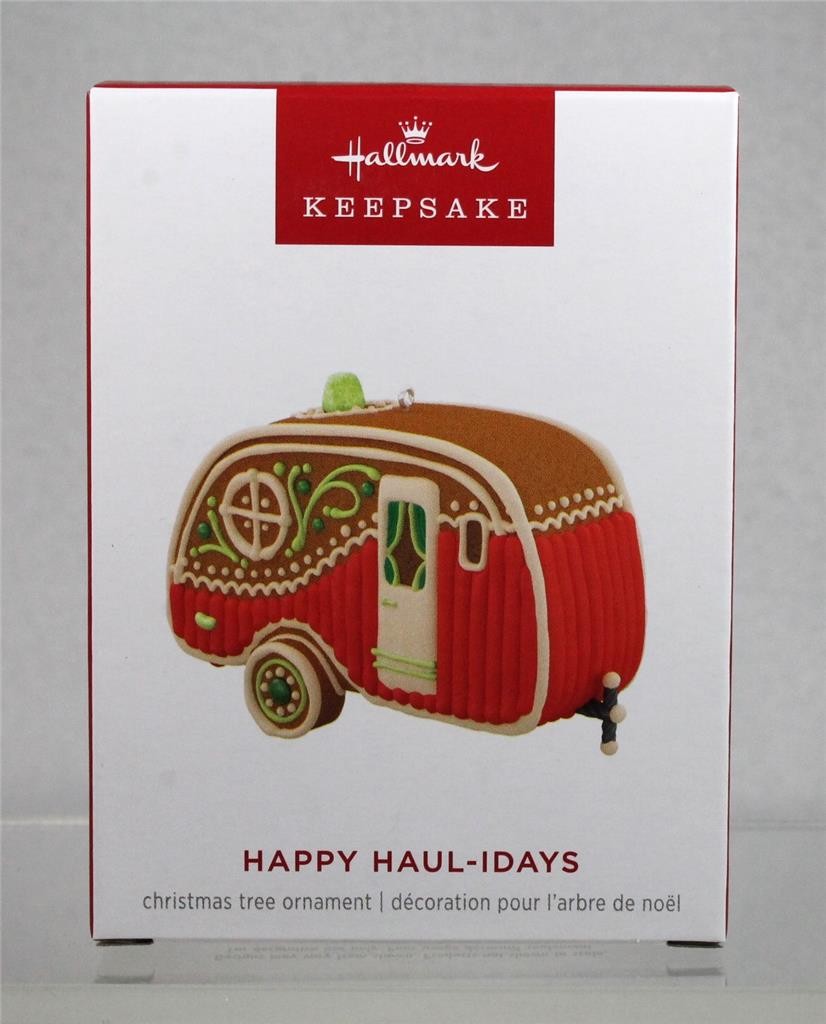 2024 Hallmark Ornament - \'HAPPY HAUL-IDAYS\' Gingerbread Travel Trailer - NIB