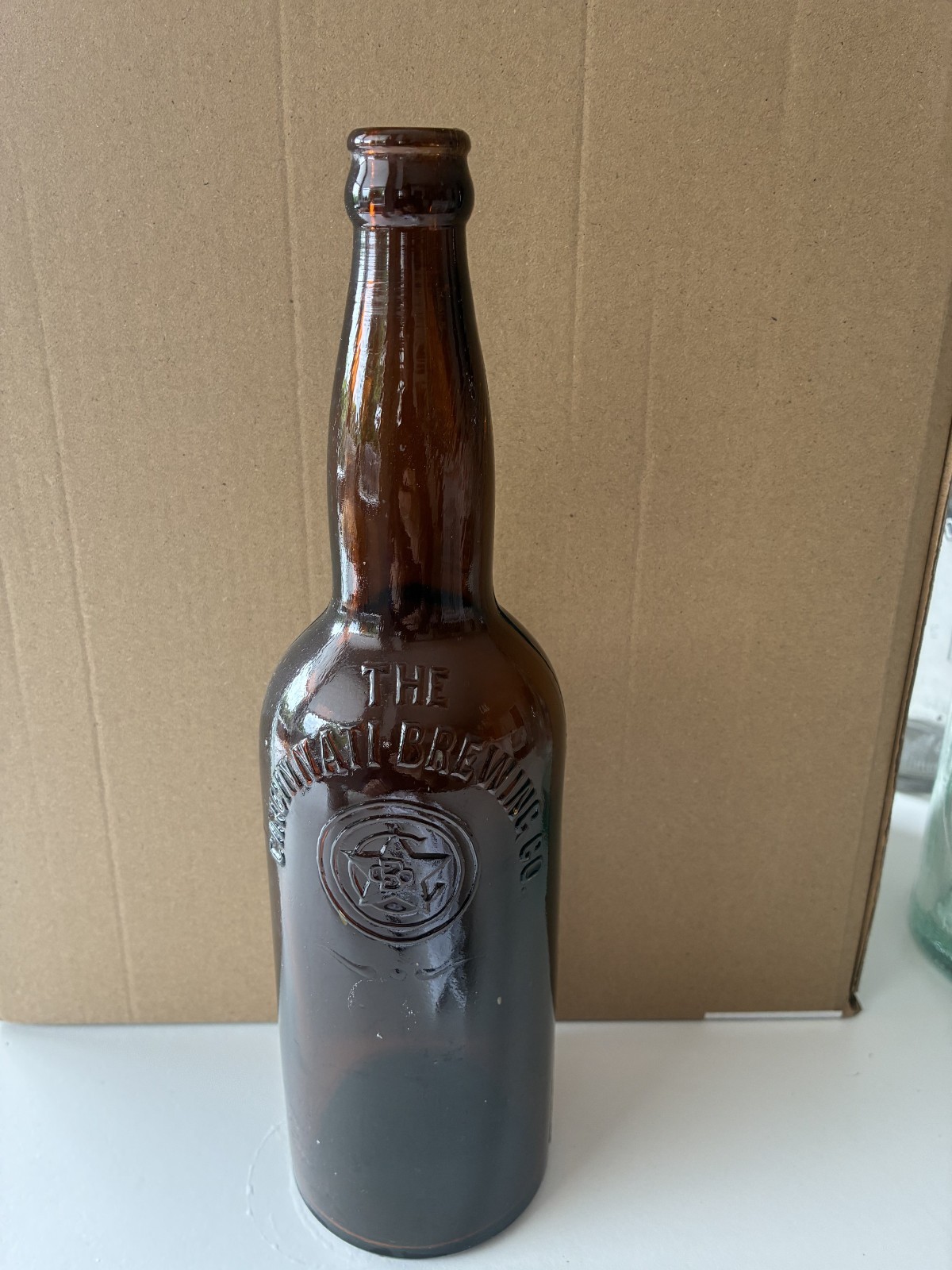 Antique Bottle Cincinnati Brewing Company Ohio c1885 Beer Amber Glass Embossed