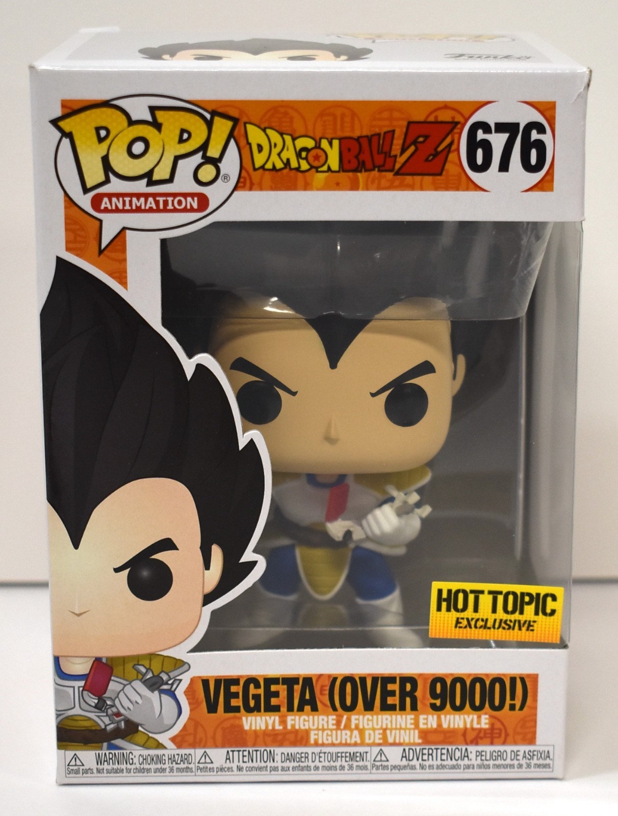 Funko Pop Vinyl: Dragon Ball Z Vegeta (Over 9000) #676 Hot Topic Exclusive NIB