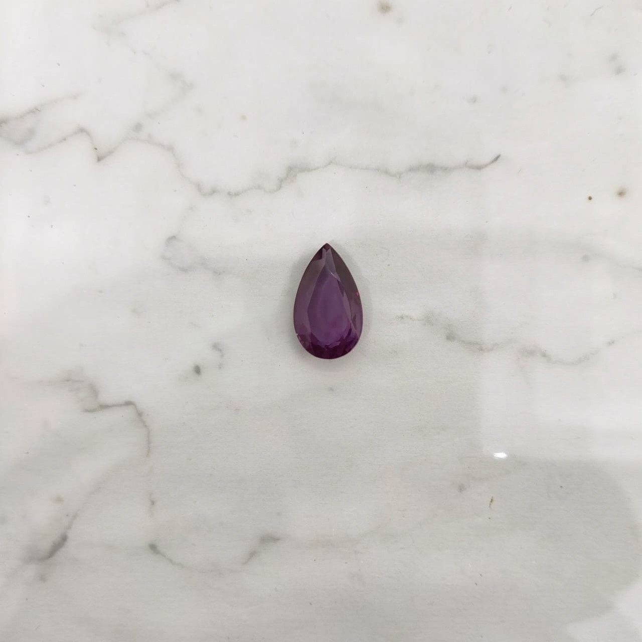 Loose Pear Violet Sapphire 08-09 CT, Faceted Purple Teardrop Gem for Jewelry Use