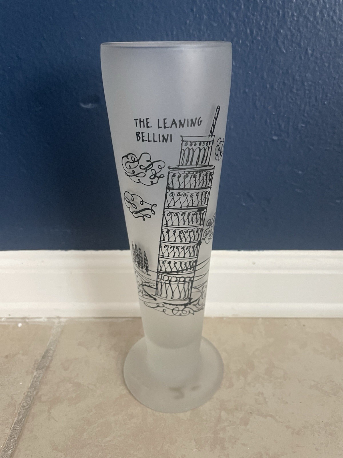 The Leaning Bellini Frosted Pilsner Glass