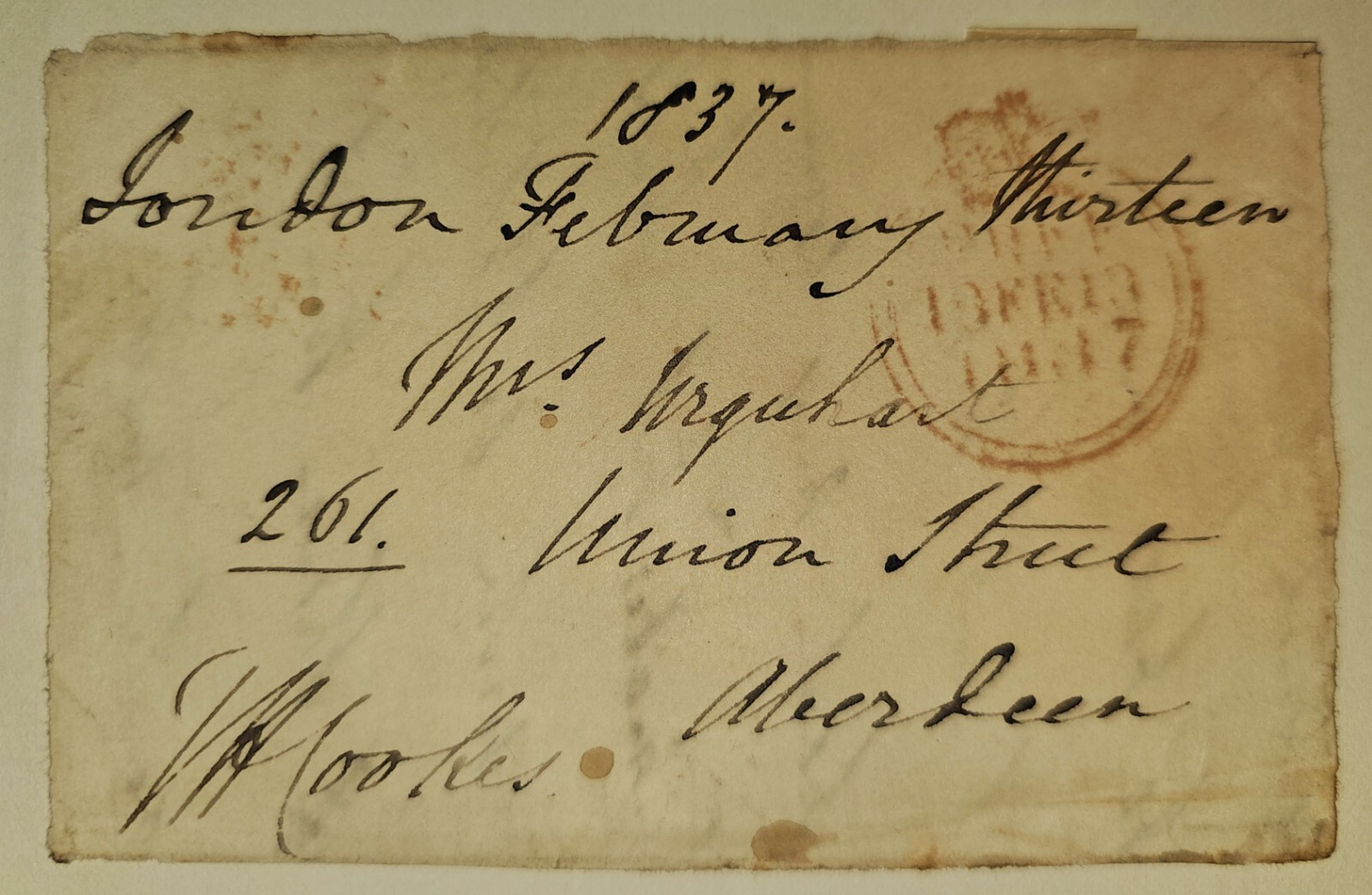 1837 British Free Franked Envelope Thomas Henry Cookes MP
