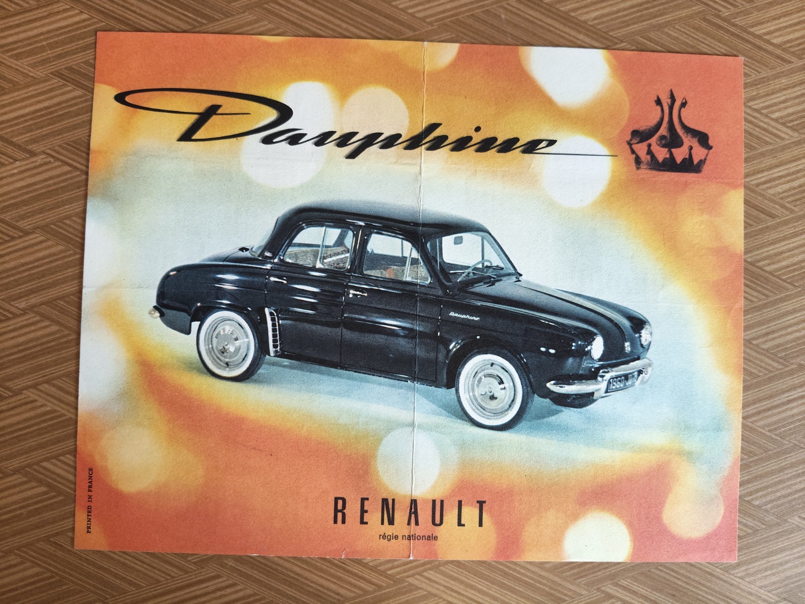 Leaflet Renault Dauphine 1950 dealer catalog brochure car sales ita Leaflet Renault Dauphine 1950 dealer catalog brochure car sales ita
