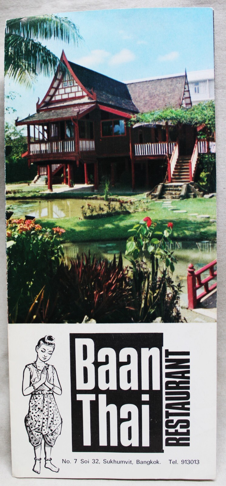 BAAN THAI RESTAURANT BANGKOK THAILAND ADVERTISING BROCHURE GUIDE 1960s VINTAGE