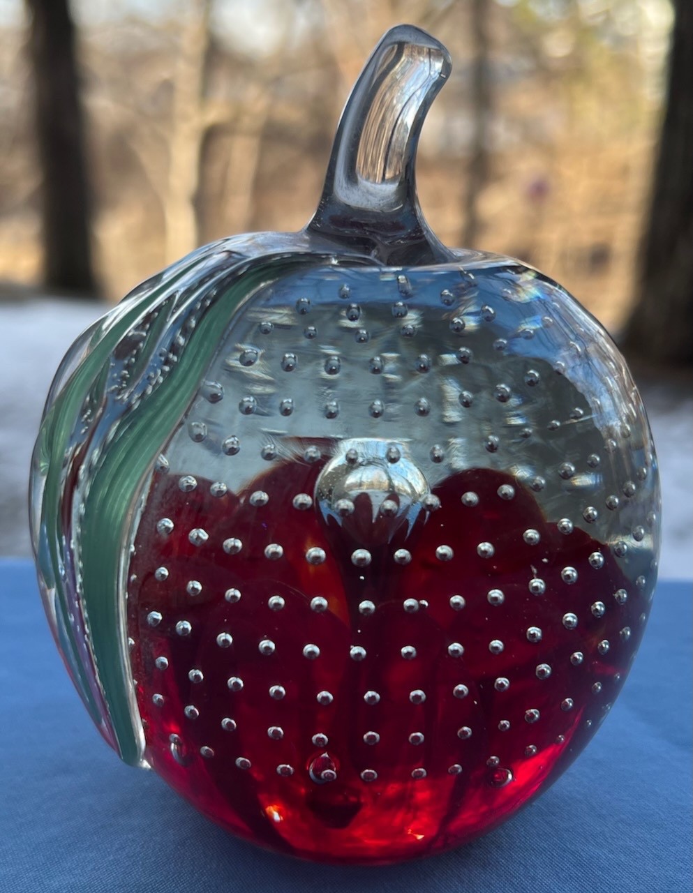 St Clair Apple Glass Paperweight