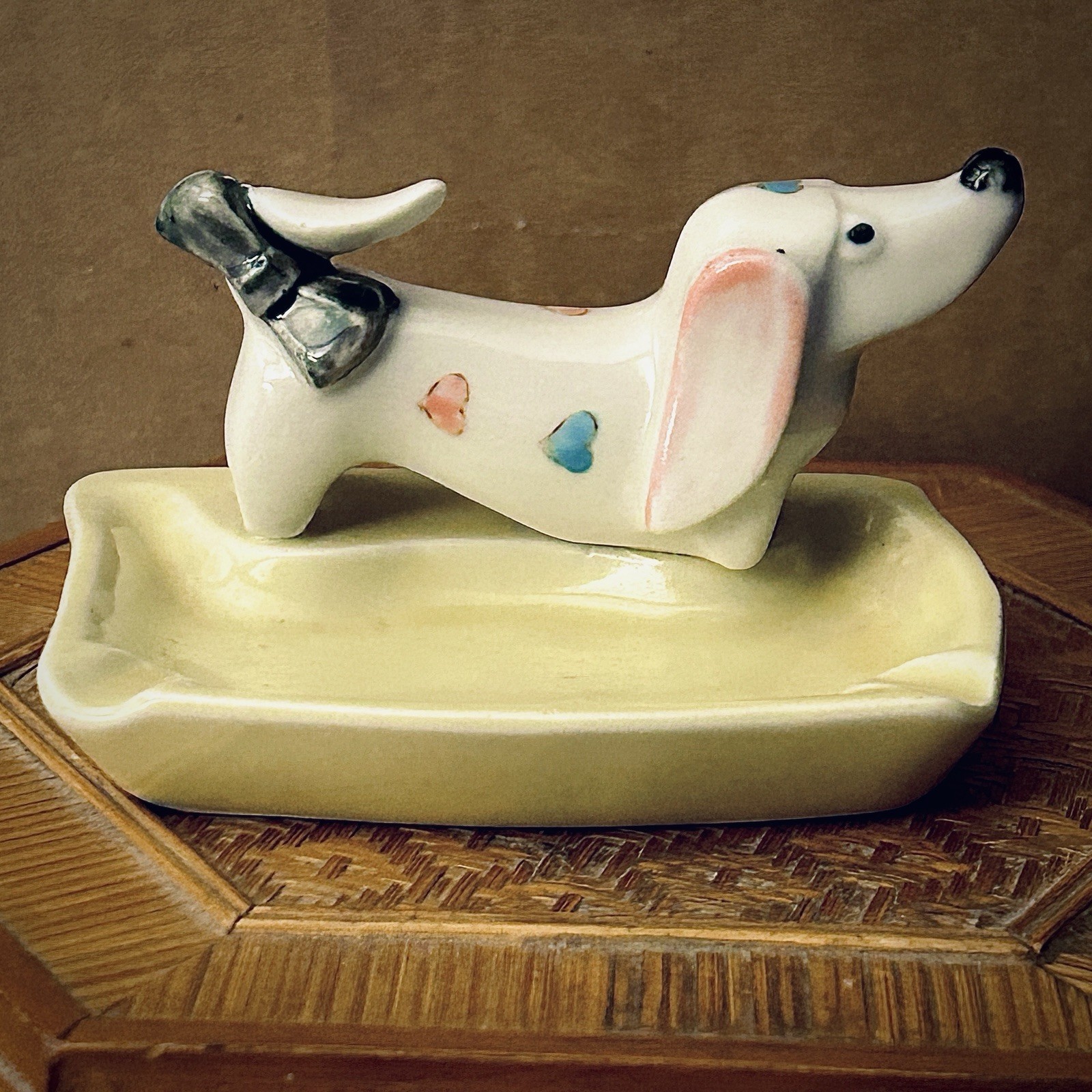 Vintage Ceramic MCM 1950’s Dachshund, Wiener Dog Ashtray, Trinket Holder Vintage Ceramic MCM 1950’s Dachshund, Wiener Dog Ashtray, Trinket Holder