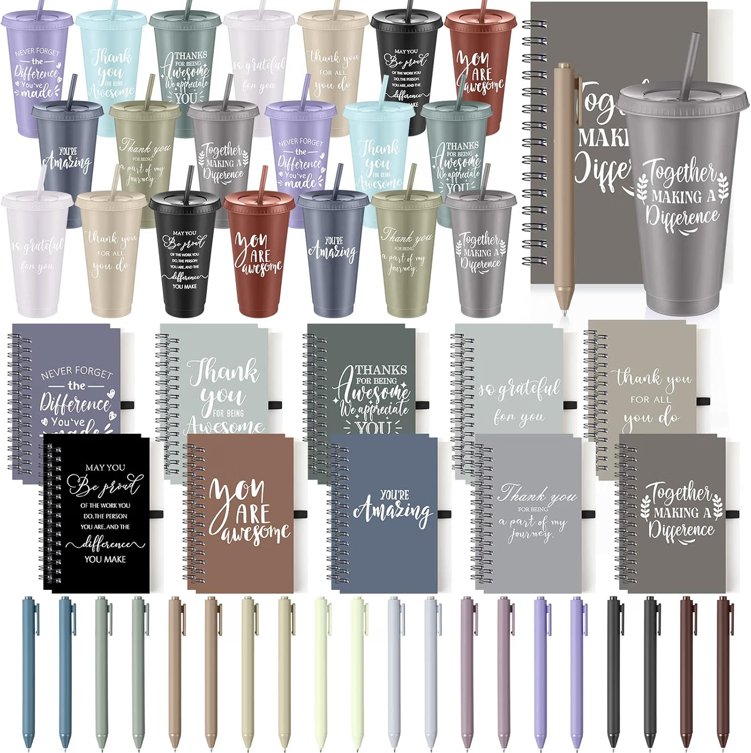 60 Pcs Employee Appreciation Gifts Bulk 24 oz Thank You Tumbler with...