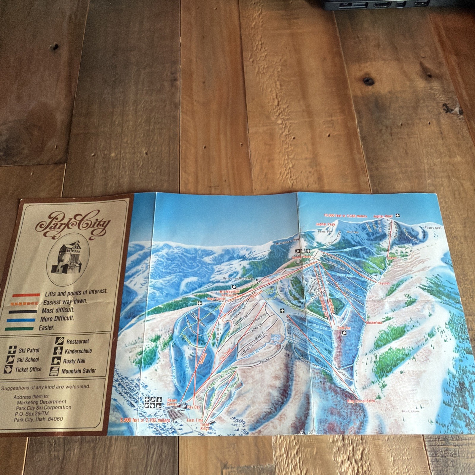 Vintage 1974 Park City Ski Area Trail Map Brochure Utah Resort Ephemera