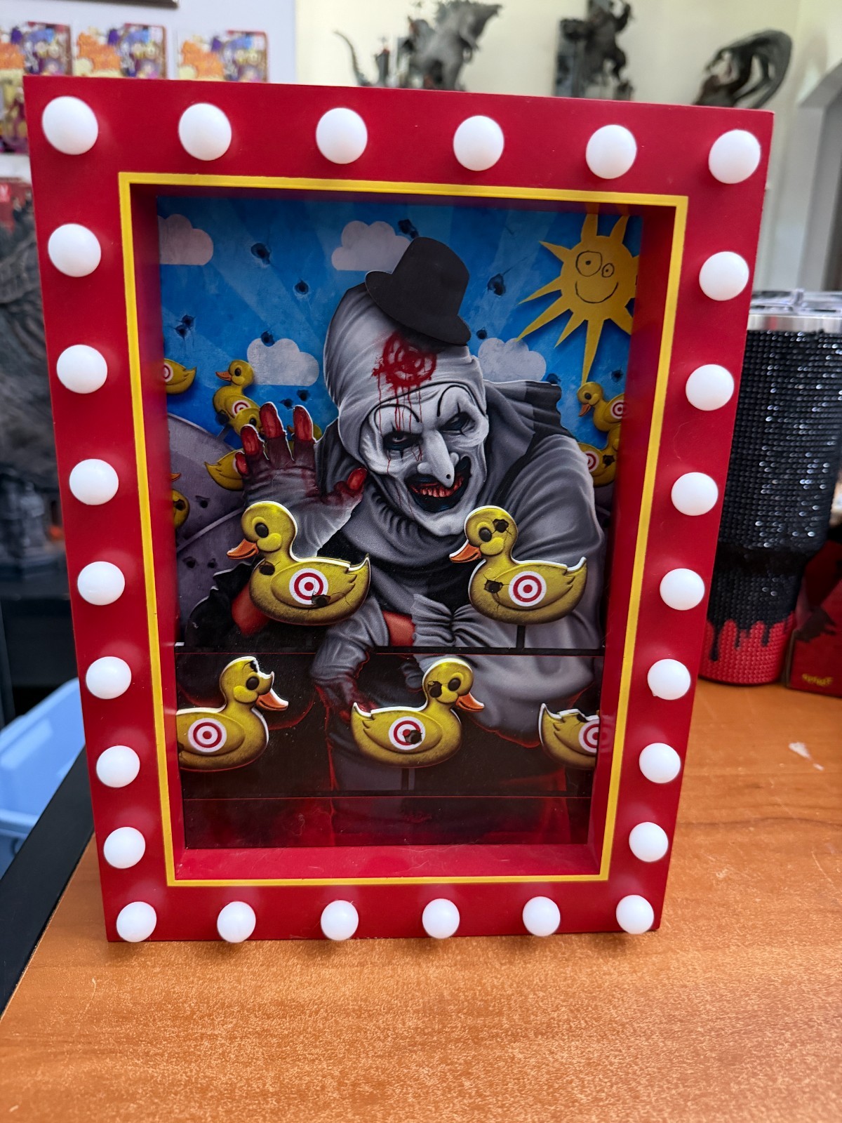 Terrifier Art The Clown Bullseye Light Up Carnival Sign Terrifier Art The Clown Bullseye Light Up Carnival Sign