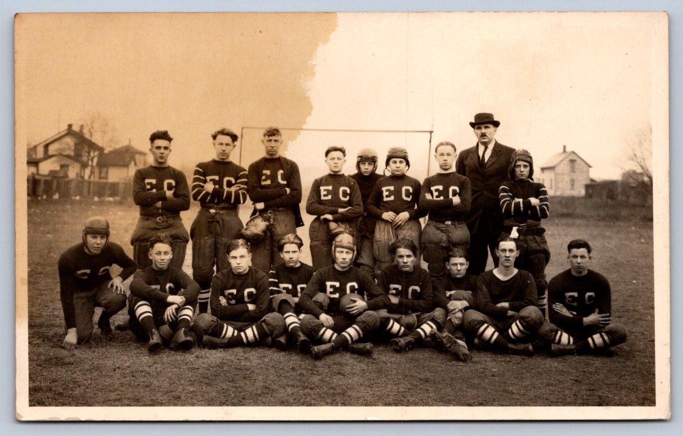 K61/ East Canton Ohio RPPC Postcard c1923 High School Football Team  235