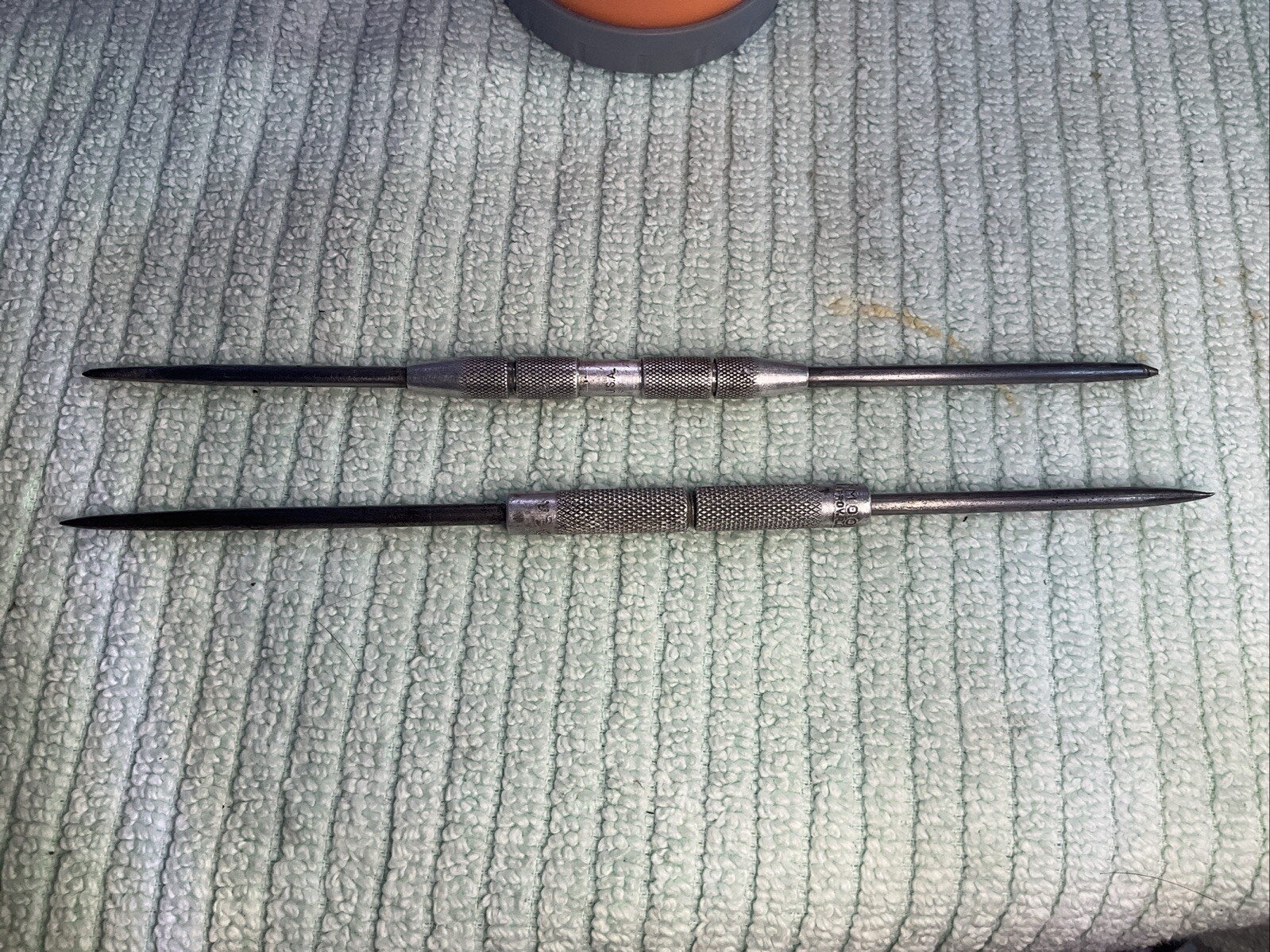 2 Older Double End Scribes-Pick-Spring Tools - Moody  USA  &  Marco- USA