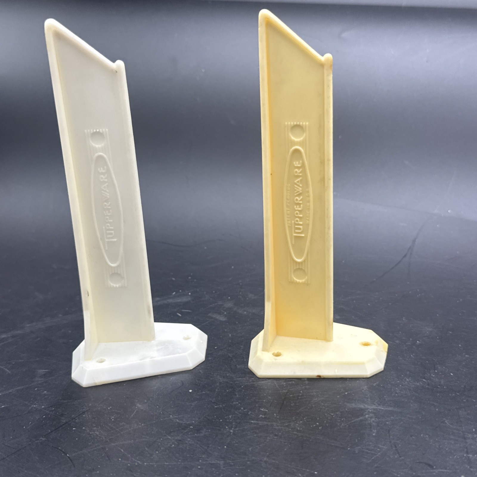 Vintage Tupperware Slide-On Lid Keeper Seal Organizer Hanger Wall Mount Lot of 2