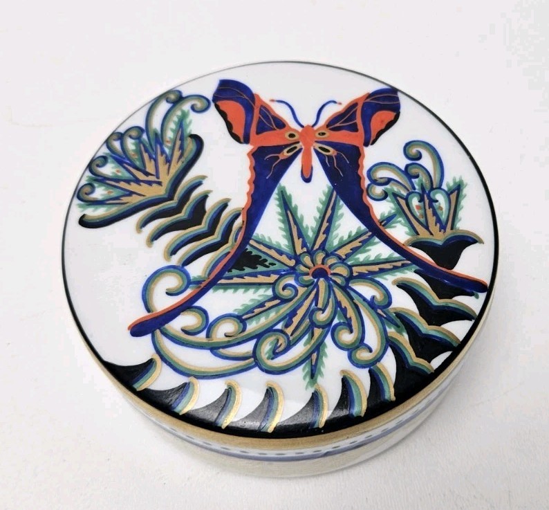 Rosenthal Trinket Box w/ Butterfly Design Kurt Wendler Art Deco Selb Bavaria