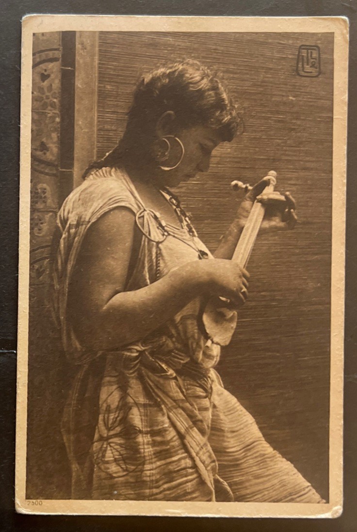 Agrome COLONY PC Lehnert & Landrock Tunis c1910 GUITAR GIRL Risque (8155