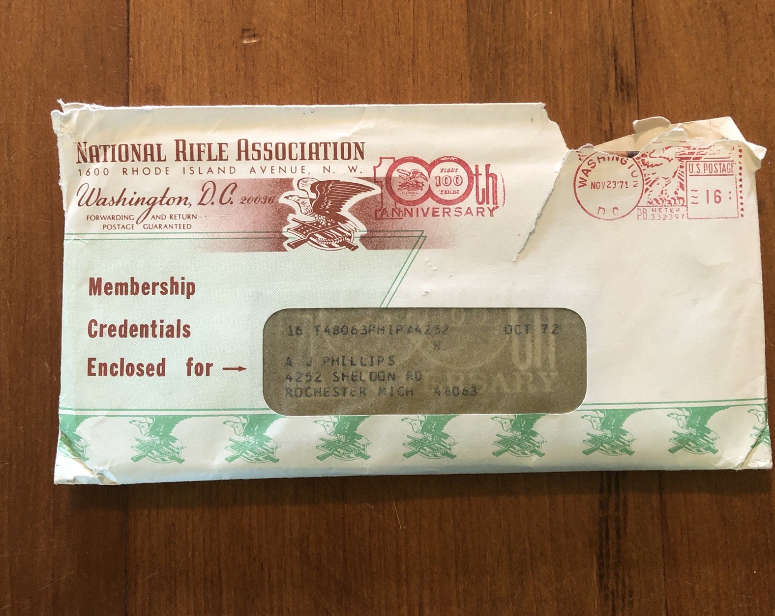 Vintage 1971 - 100 year anniversary National Rifle Association Membership Kit