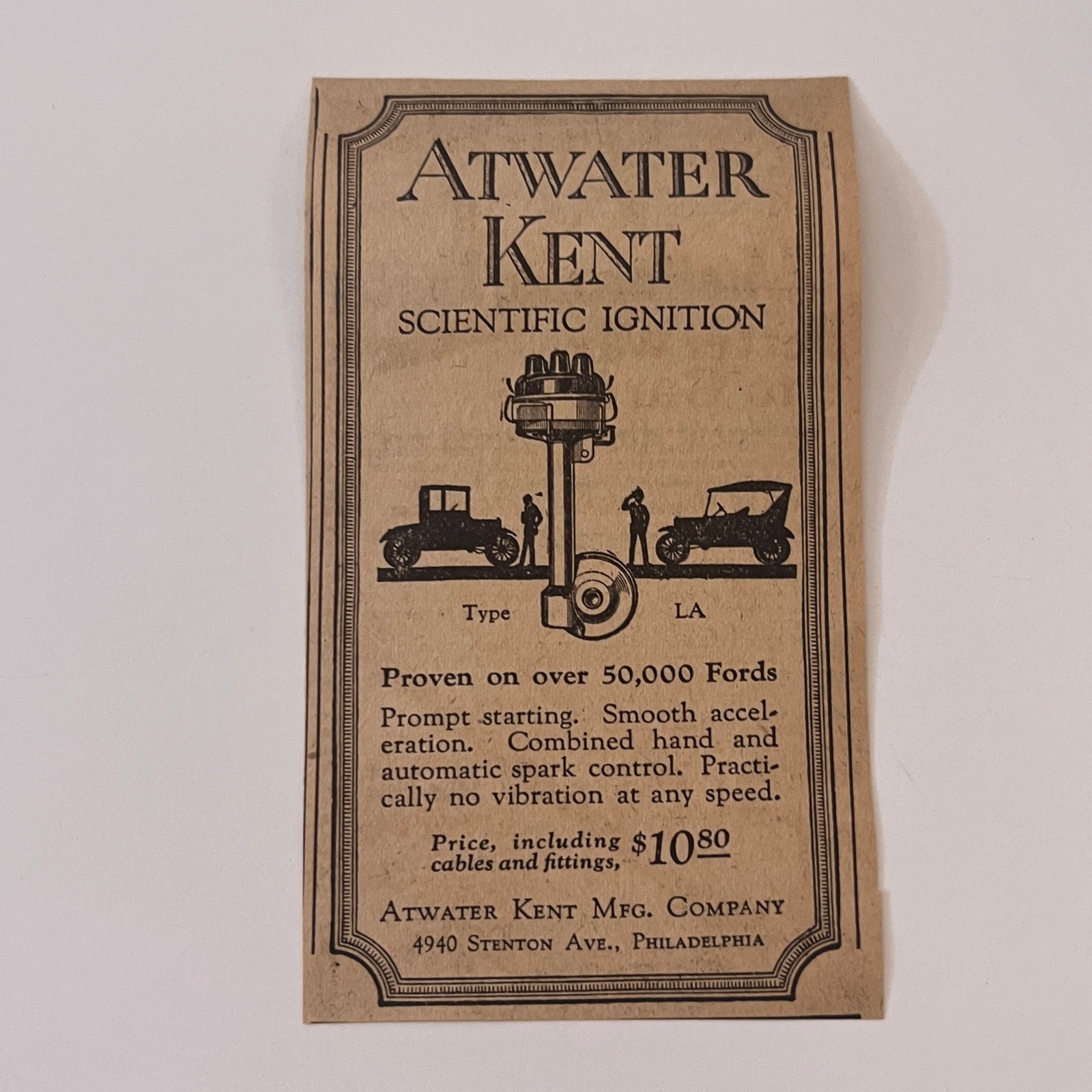 Atwater Kent Mfg. Company Scientific Ignition Phildelphia PA 1923 Ad SAG8-H3