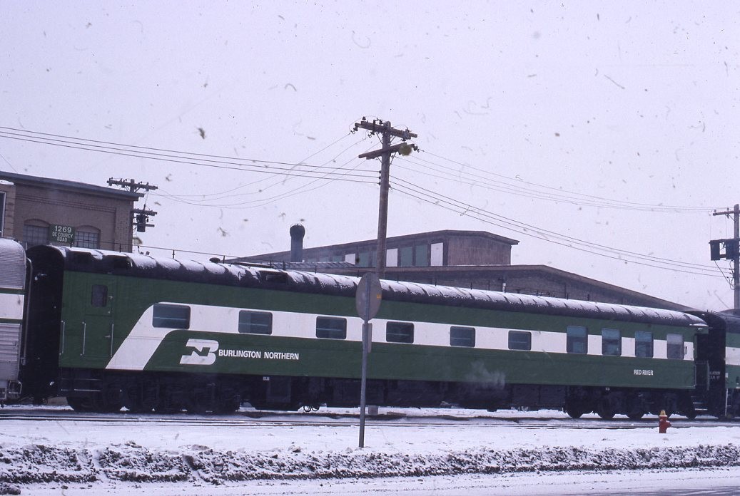 BN BURLINGTON NORTHERN Railroad Train Coach ST PAUL MN 1978 Photo Slide