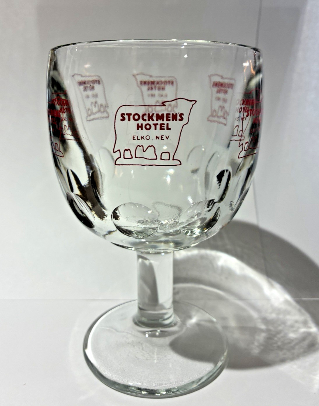Vintage Stockmen's Hotel Elko, Nevada Heavy Water Glass