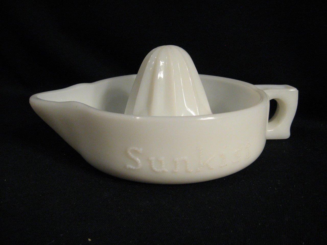 VINTAGE MILK GLASS SUNKIST REAMER