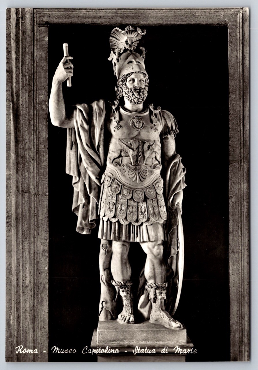 RPPC Colossal Statue of Mars Ultor, God of War, Sculpture Capitoline Museum Rome