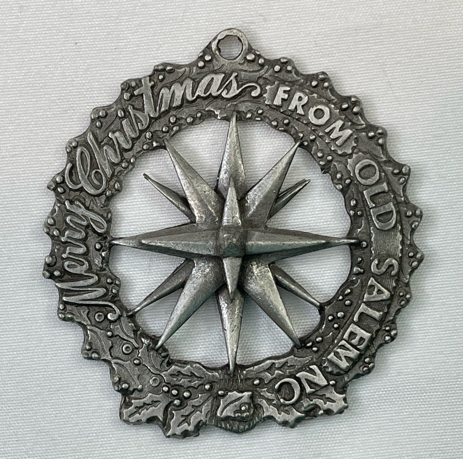 Nicholas Gish Pewter OLD SALEM, NC Christmas Ornament