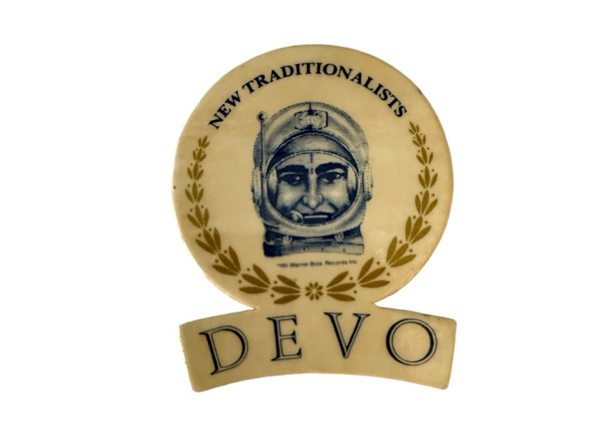 1981 DEVO Vintage Pinback Button New Traditionalists RARE Concert Memorabilia