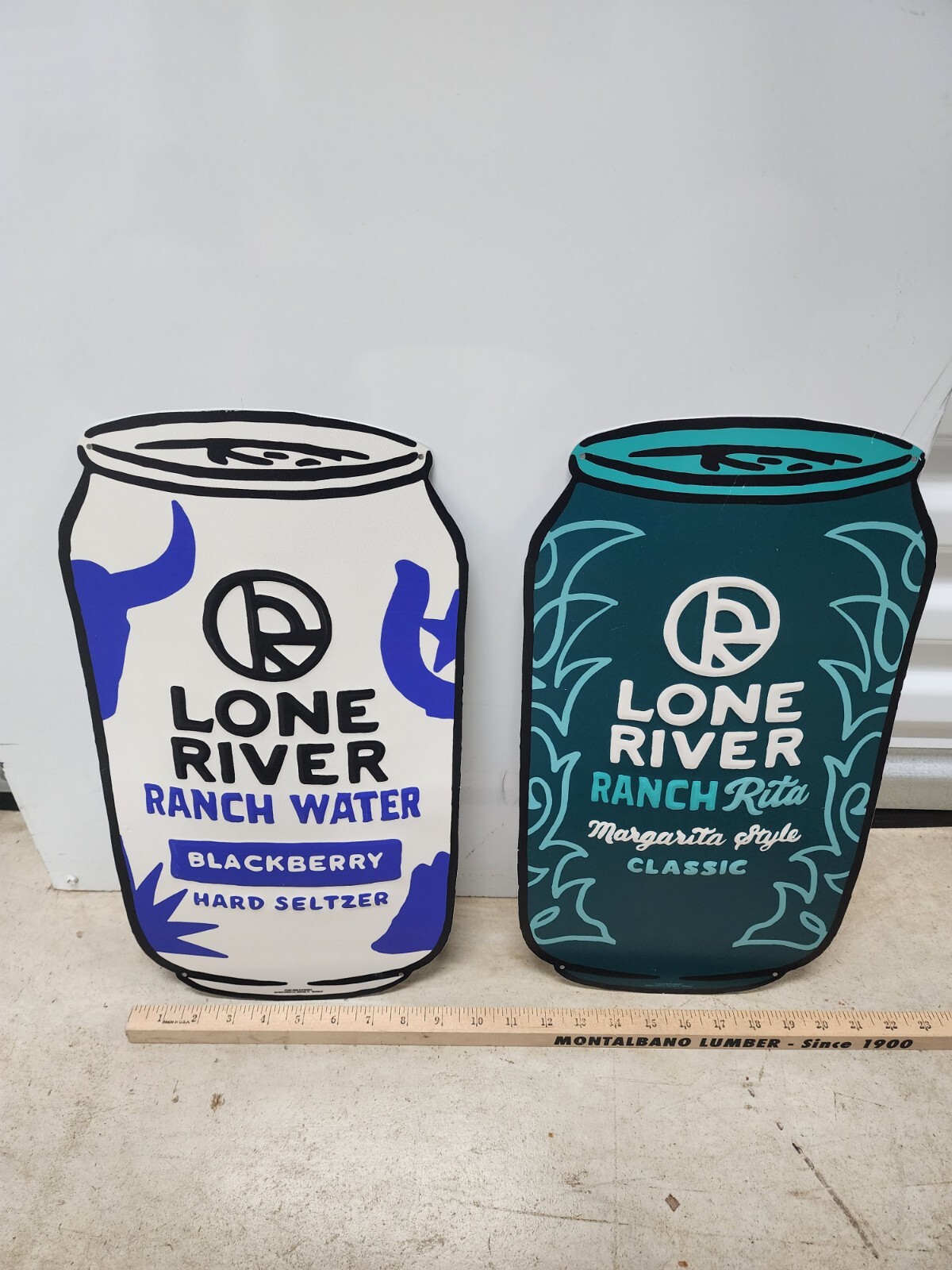 Lot Of 2 Lone River Ranch Water Ranch Rita Beer Sign Metal Tin Tacker Microbrew