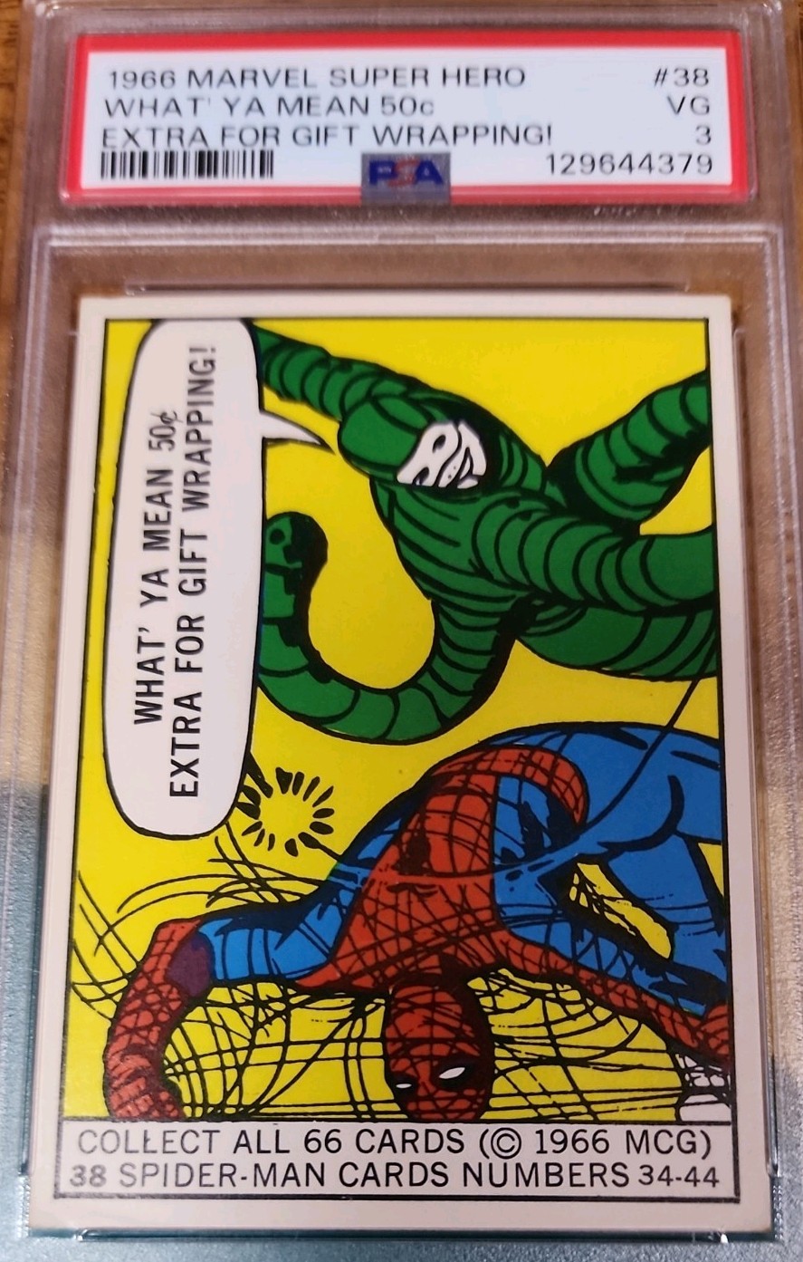 🐲1966 Donruss Marvel Super Heroes #38 Spider-Man PSA 3 Rookie Year Comic Cards 🐲1966 Donruss Marvel Super Heroes #38 Spider-Man PSA 3 Rookie Year Comic Cards