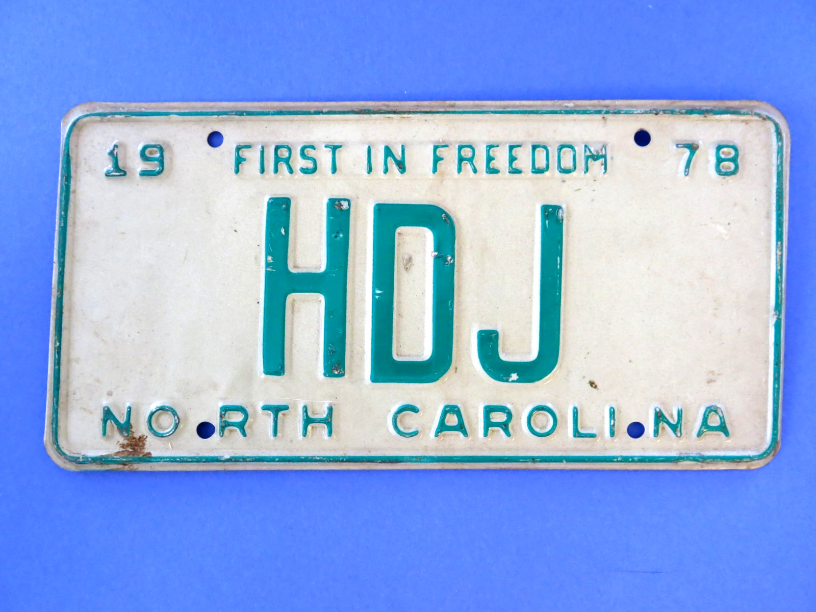 1978 North Carolina License Plate Custom Car Tag HDJ First in Freedom #33