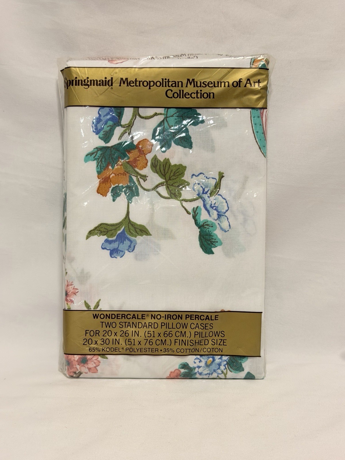 Vtg Springmaid Metropolitan Museum of Art Two Standard Pillow Cases No-Iron  NIP