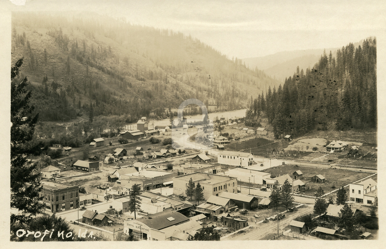 Town View c.1915 Orofino ID Idaho RPPC Photo Postcard COPY Town View c.1915 Orofino ID Idaho RPPC Photo Postcard COPY