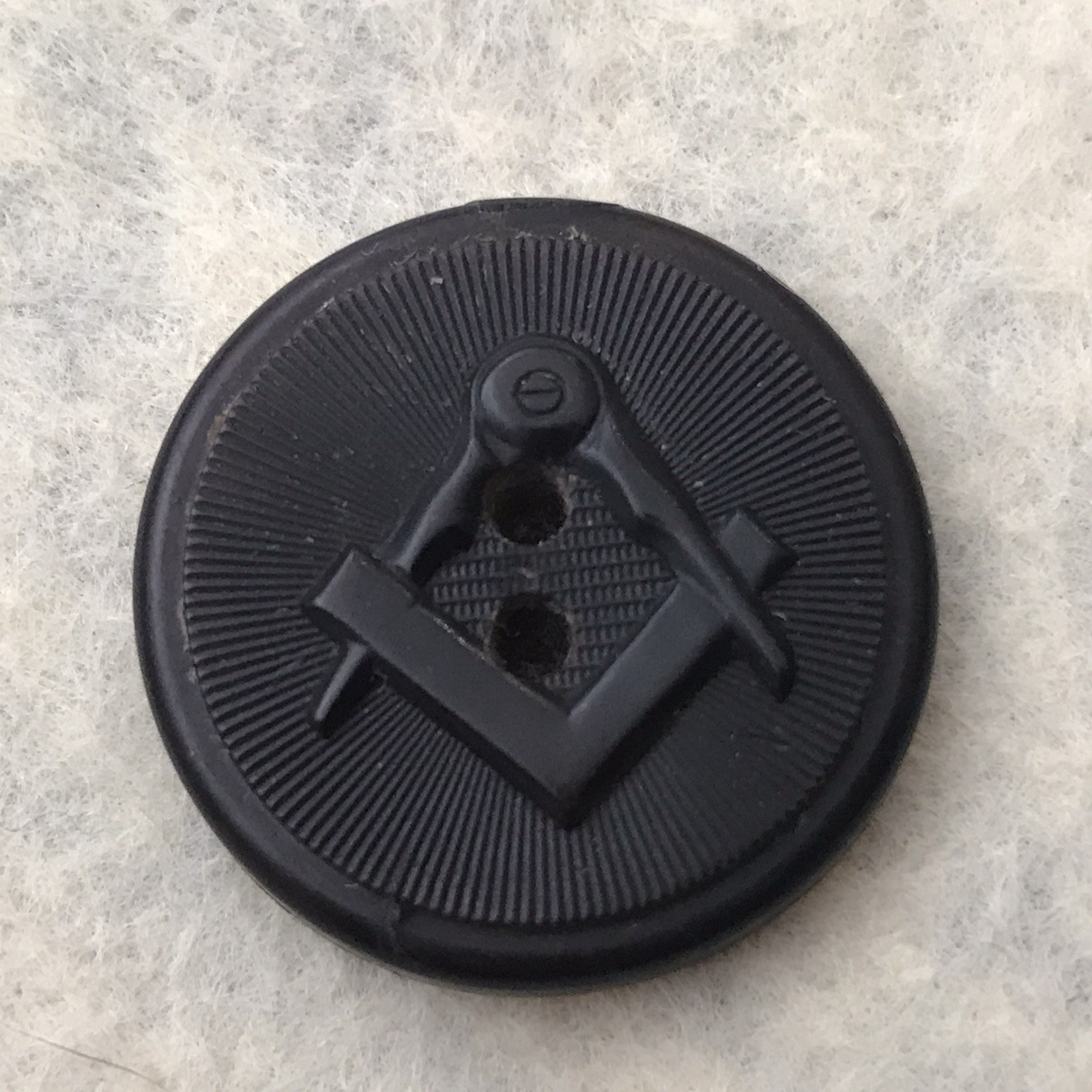 Antique Pressed Horn Masonic Button Antique Pressed Horn Masonic Button