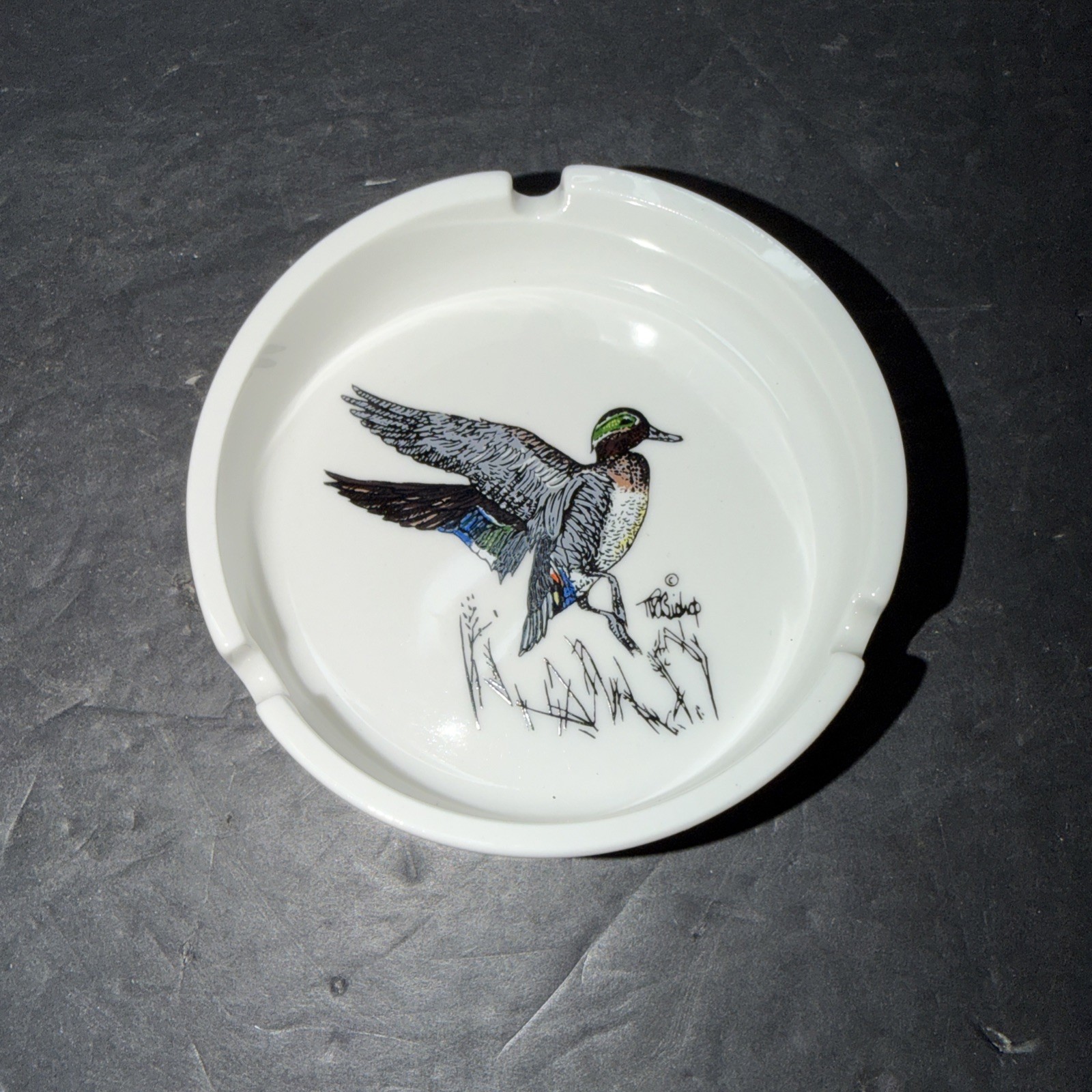 Vintage Otagiri Mallard Duck Porcelain MCM Ashtray; Gibson Greeting Cards 5\