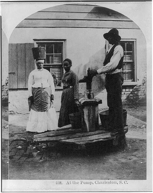 Photo:Charleston S.C. 1879 African Americans at Water Pump Stereograph
